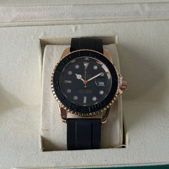 ROLEX Yacht Master – Everose Gold Black Oysterflex