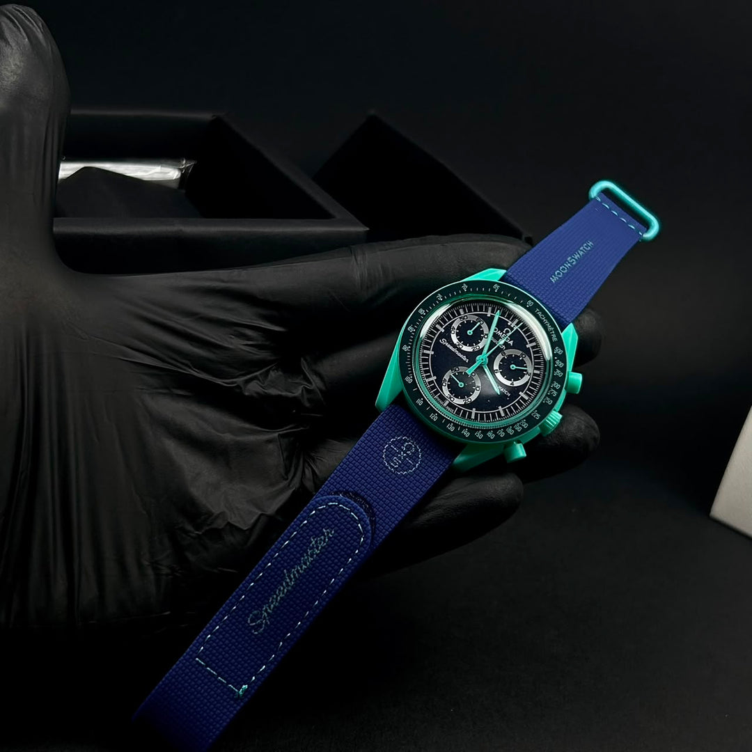 Omega MoonSwatch Mission on Earth – Turquoise &amp; Navy