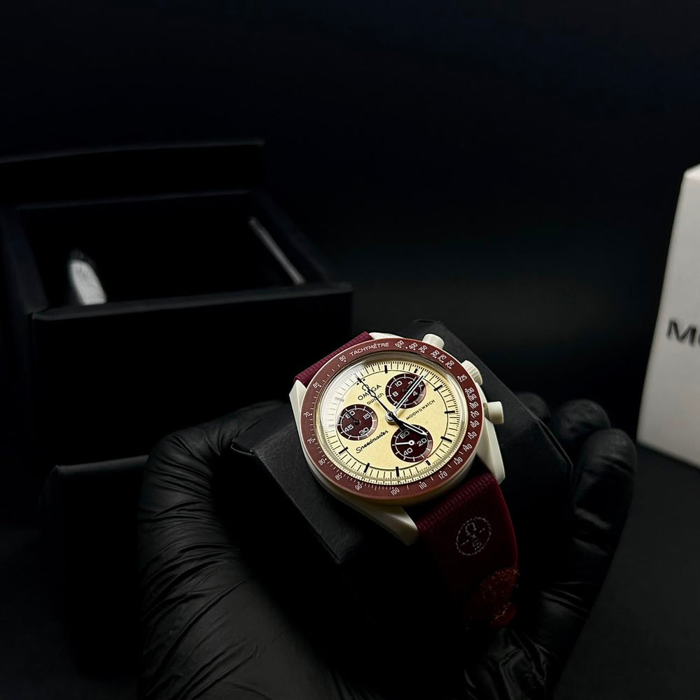 Omega MoonSwatch Mission to Pluto – Burgundy