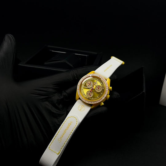 Omega MoonSwatch Mission to the Sun – Yellow White