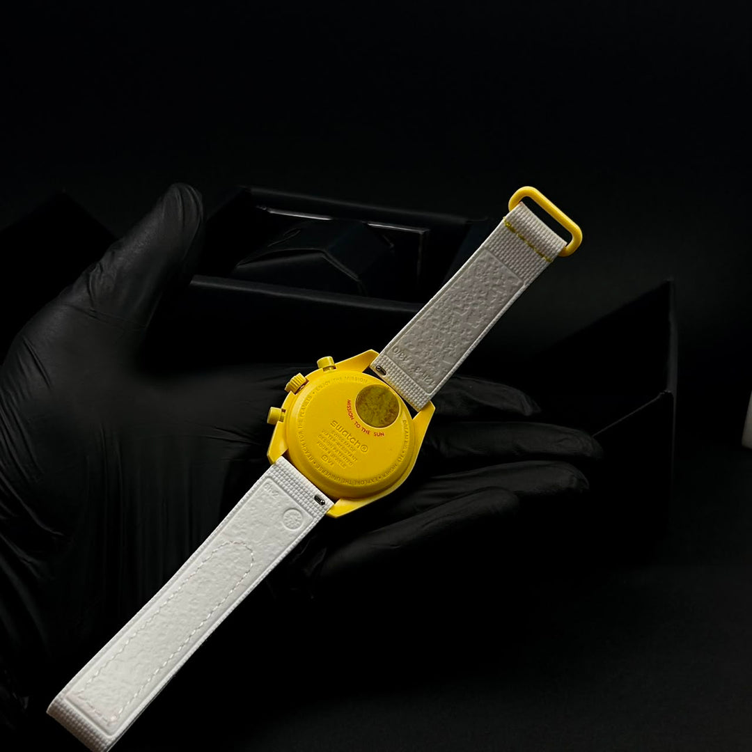 Omega MoonSwatch Mission to the Sun – Yellow White