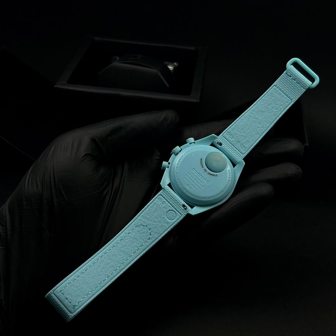Omega MoonSwatch Mission to Uranus – Tiffany Blue