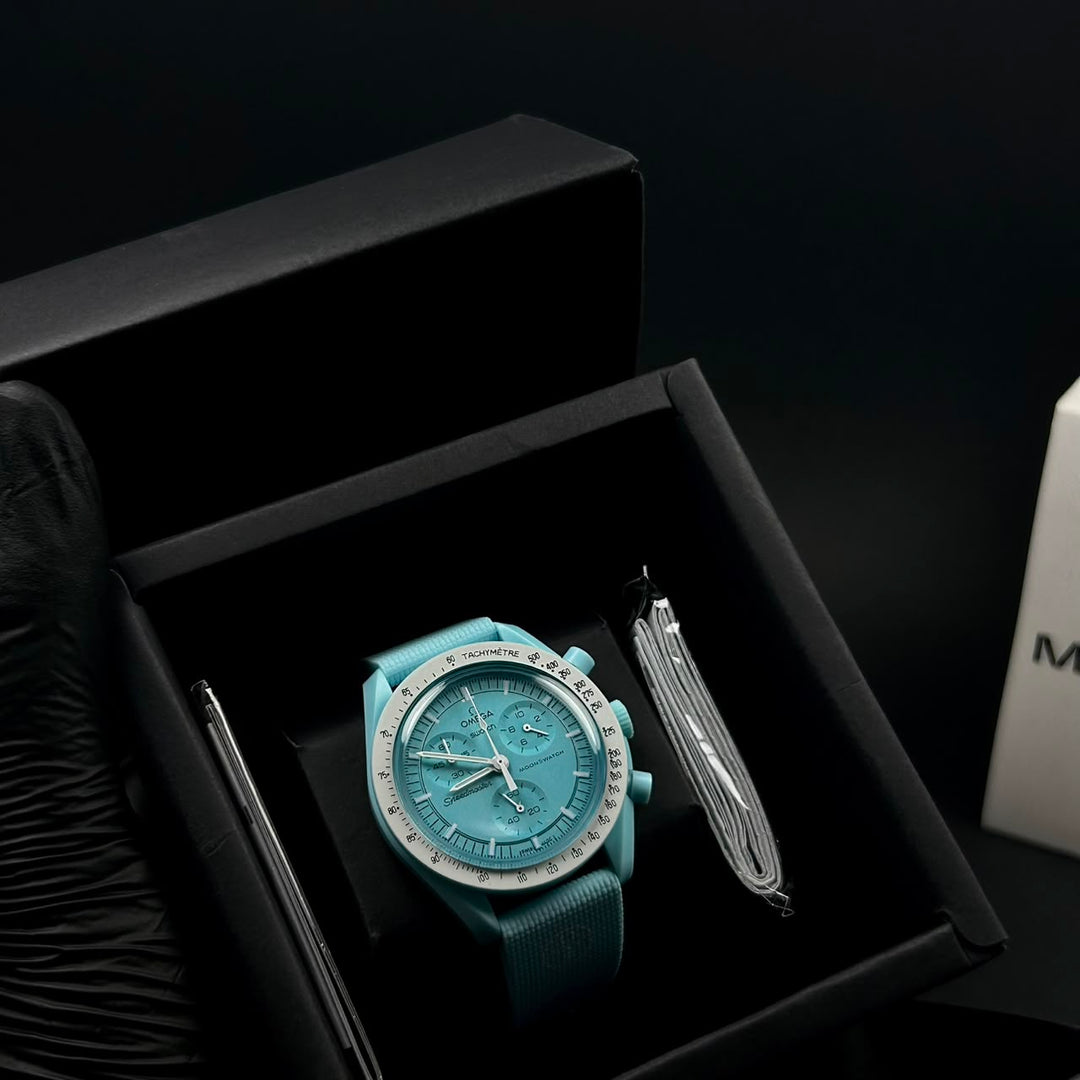 Omega MoonSwatch Mission to Uranus – Tiffany Blue