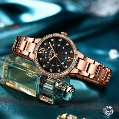 Curren W 9085 Black Rose Gold