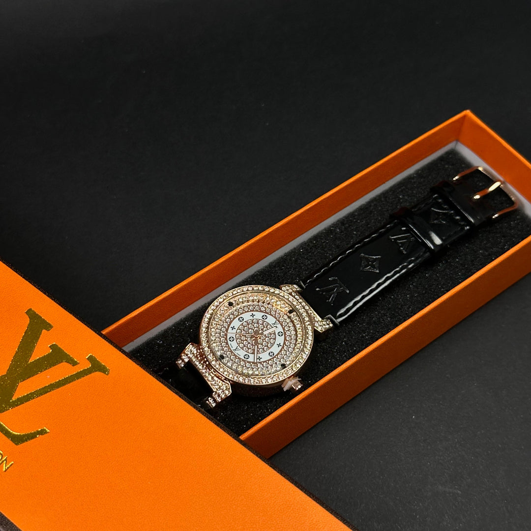 Louis Vuitton LV Crystal Round – Rose Gold Black