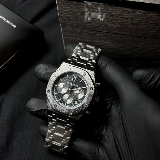 Audemars Piguet Royal Oak Chronograph For Him – Silver Black Dial - Giiz store