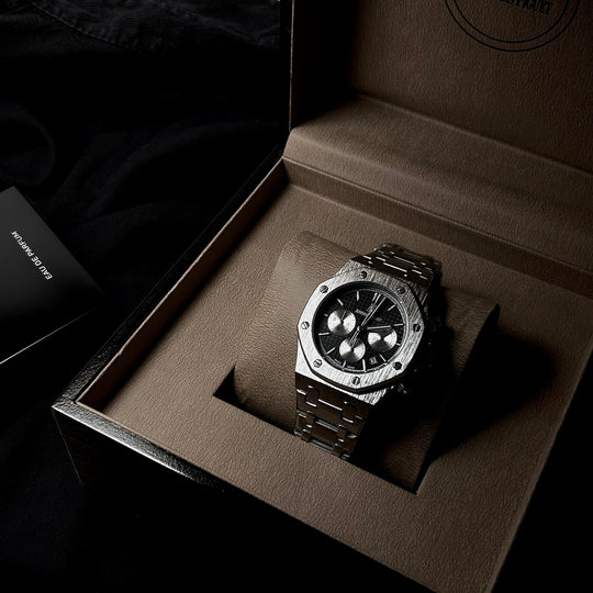 Audemars Piguet Royal Oak Chronograph For Him – Silver Black Dial - Giiz store