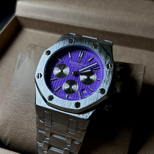 Audemars Piguet Royal Oak Chronograph For Him – Silver Purple - Giiz store
