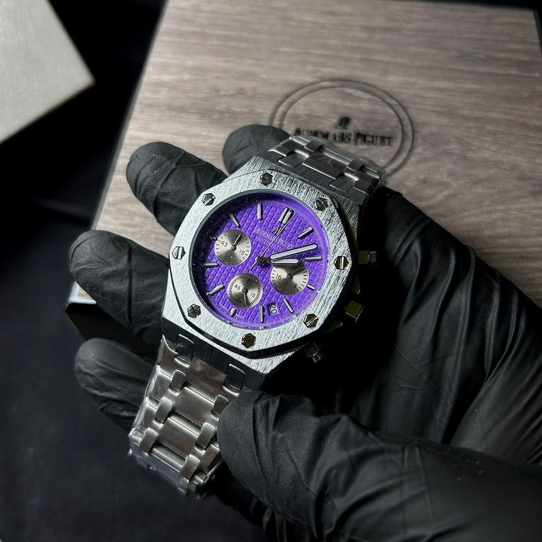 Audemars Piguet Royal Oak Chronograph For Him – Silver Purple - Giiz store