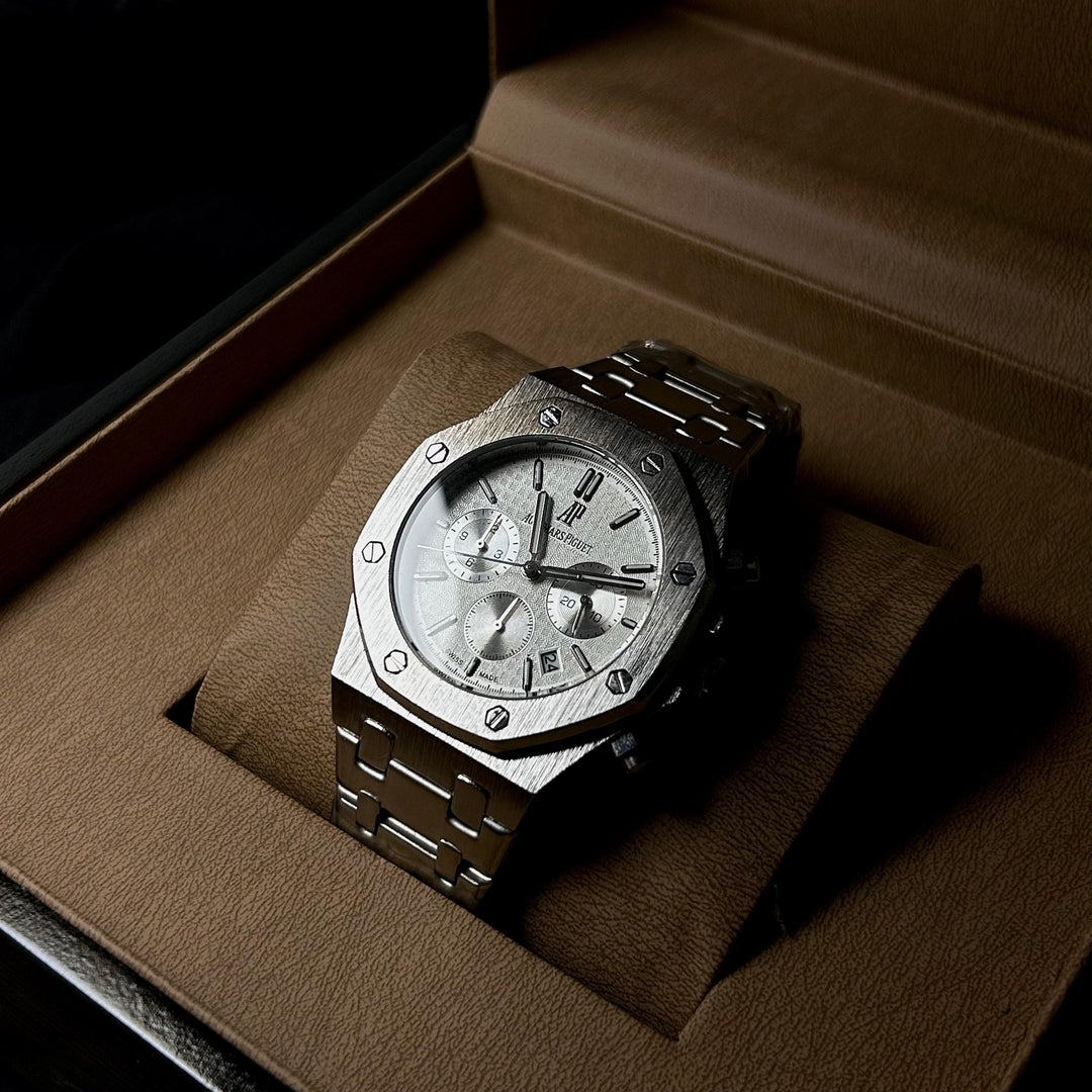 Audemars Piguet Royal Oak Chronograph For Him – Silver White Dial - Giiz store