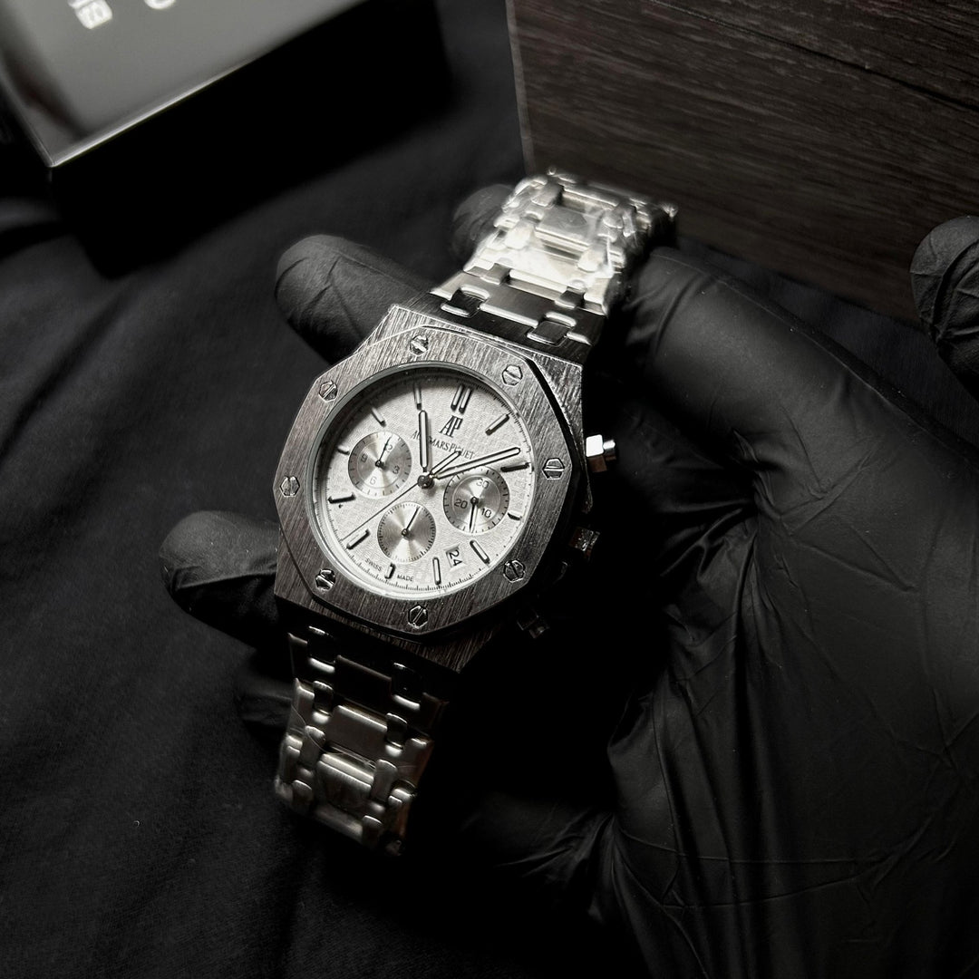 Audemars Piguet Royal Oak Chronograph For Him – Silver White Dial - Giiz store