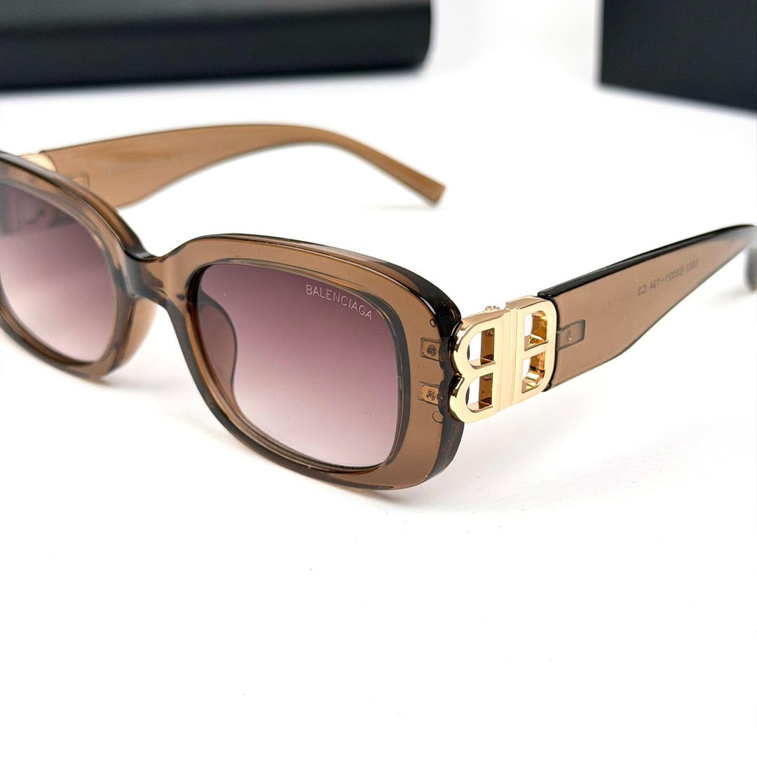 Balenciaga Rectangular BB0310SK - Caramel Smoke Brown - Giiz store