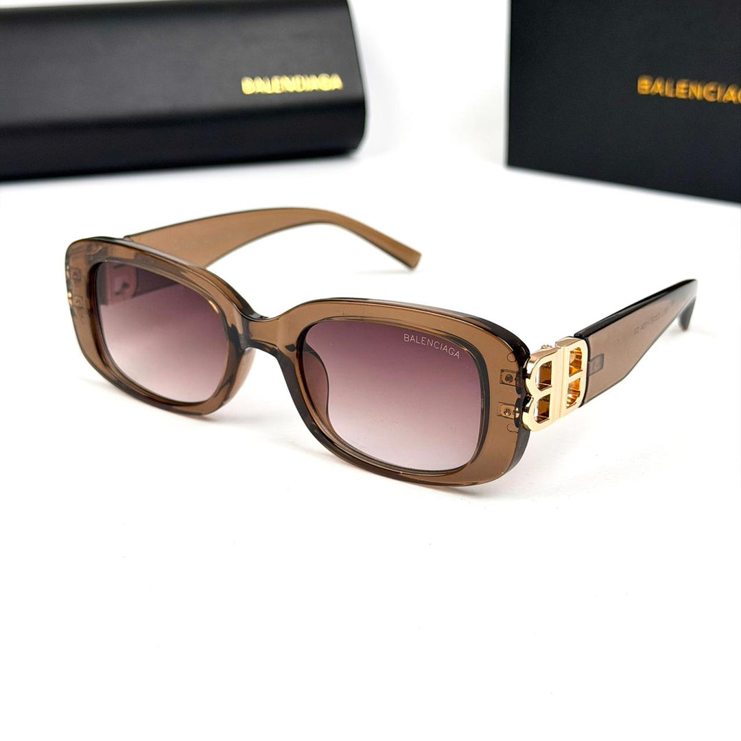 Balenciaga Rectangular BB0310SK - Caramel Smoke Brown - Giiz store