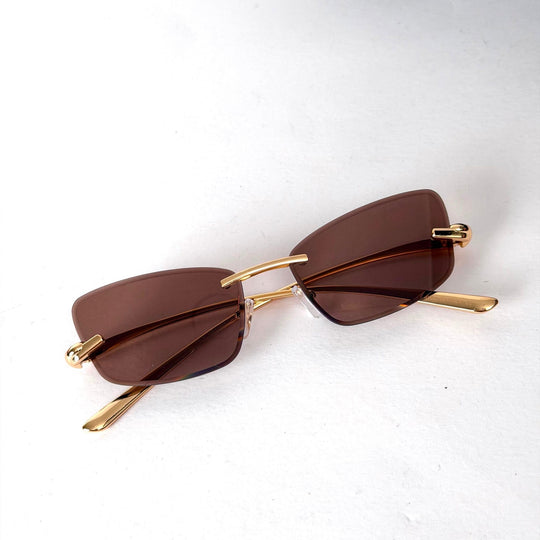 Bottega Veneta Rimless Rectangle – Brown - Giiz store