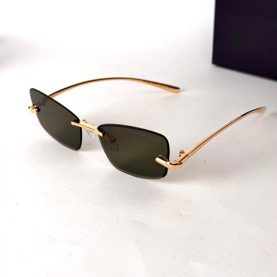 Bottega Veneta Rimless Rectangle – Olive Green - Giiz store