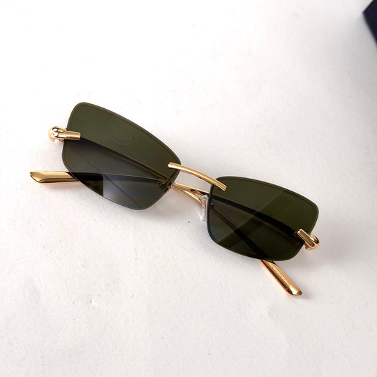 Bottega Veneta Rimless Rectangle – Olive Green - Giiz store