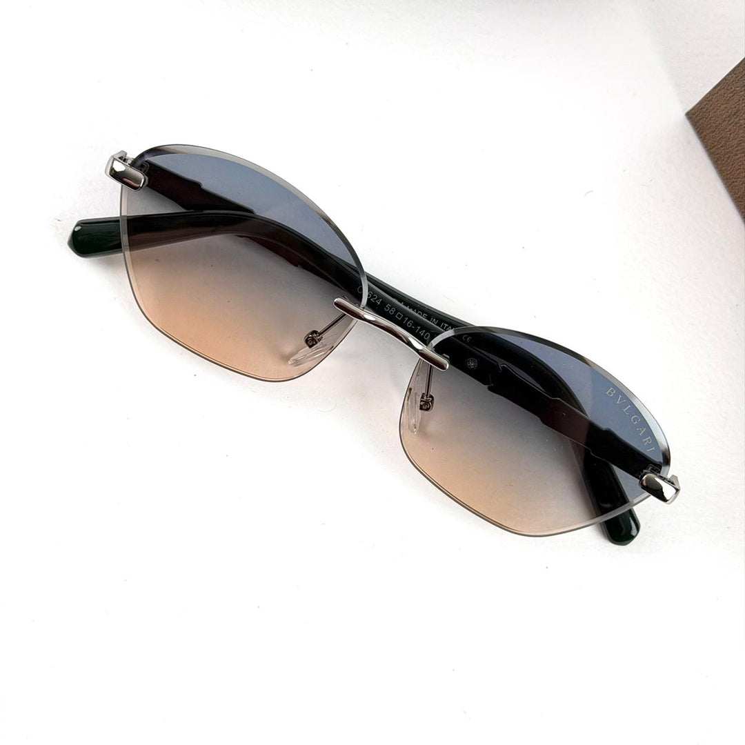 Bvlgari Rimless Gunmetal – Blue/Brown Gradient - Giiz store