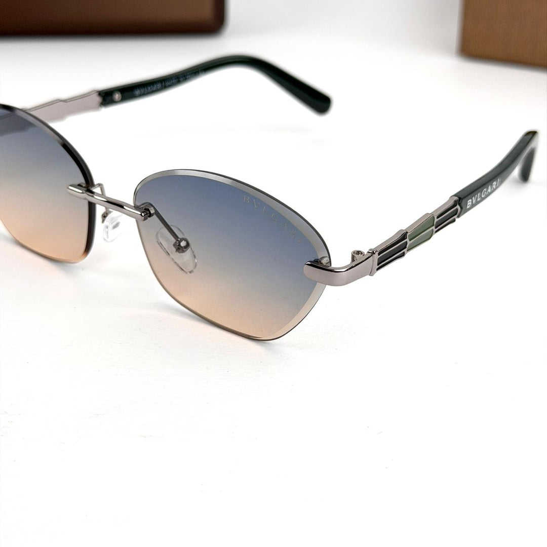 Bvlgari Rimless Gunmetal – Blue/Brown Gradient - Giiz store