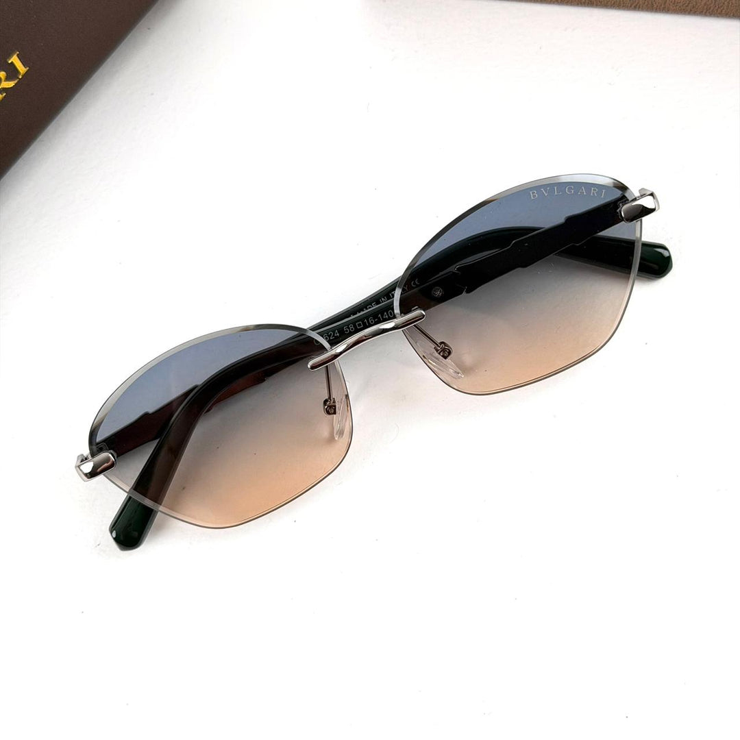 Bvlgari Rimless Gunmetal – Blue/Brown Gradient - Giiz store