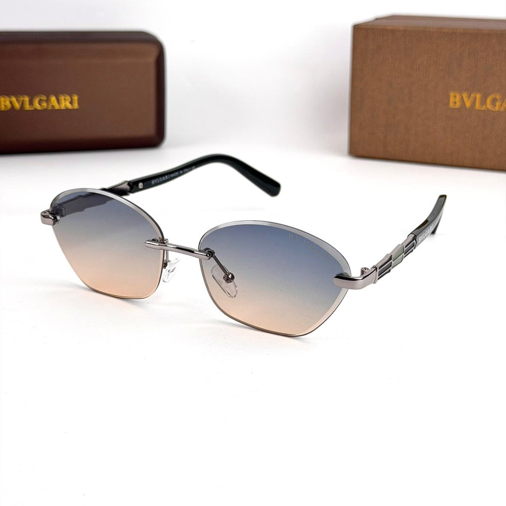Bvlgari Rimless Gunmetal – Blue/Brown Gradient - Giiz store