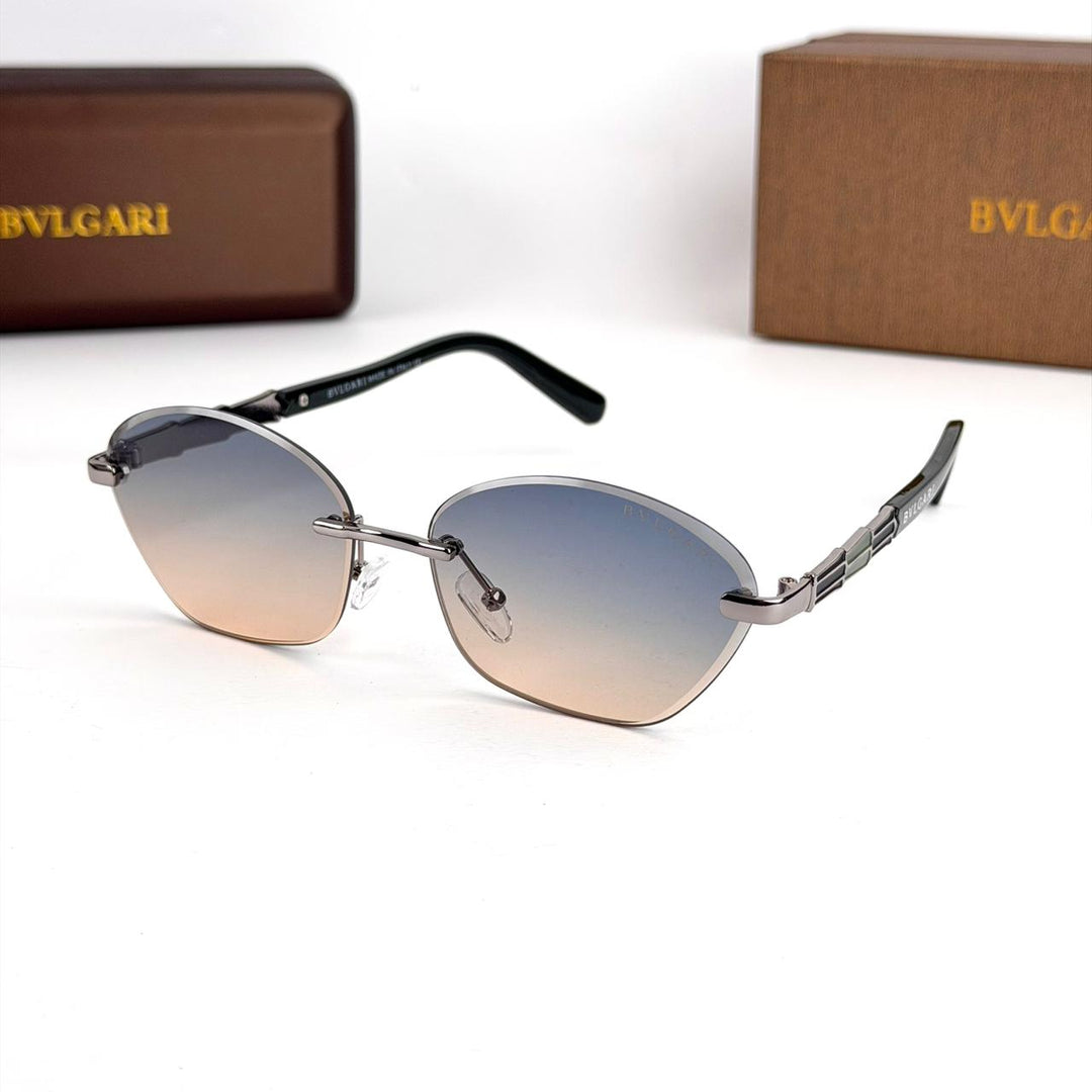 Bvlgari Rimless Gunmetal – Blue/Brown Gradient - Giiz store
