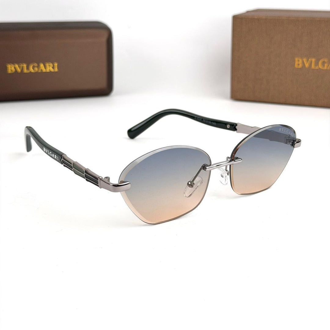 Bvlgari Rimless Gunmetal – Blue/Brown Gradient - Giiz store