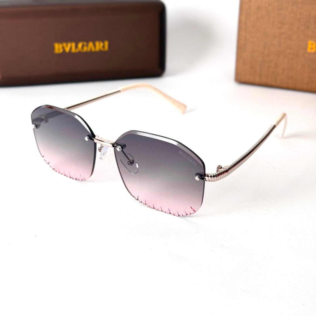 Bvlgari Rimless Square – Smoke Pink Gradient - Giiz store
