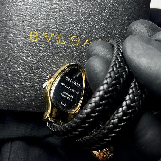 Bvlgari Serpenti Leather Wrap – Black - Giiz store