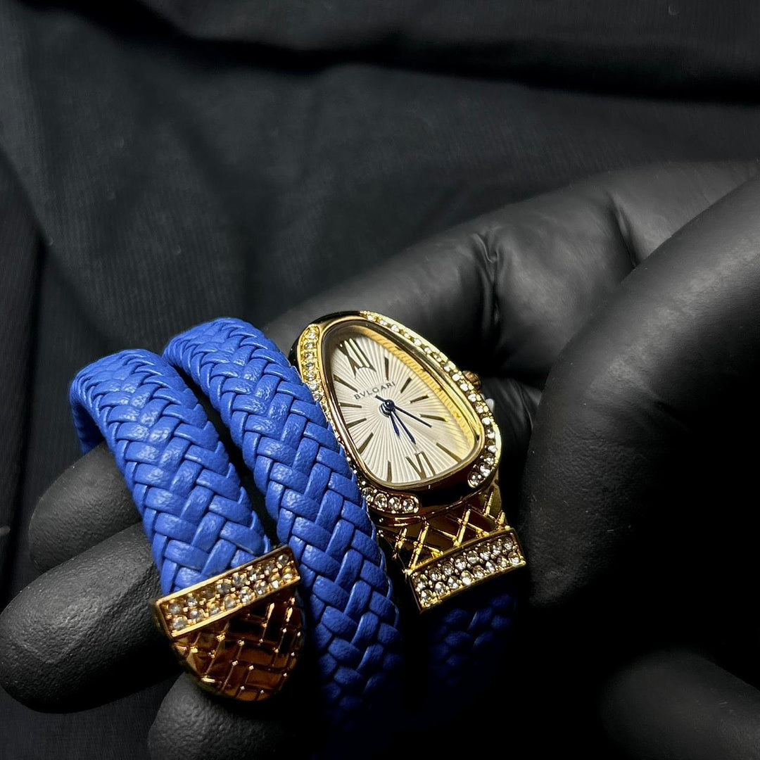 Bvlgari Serpenti Leather Wrap – Blue - Giiz store