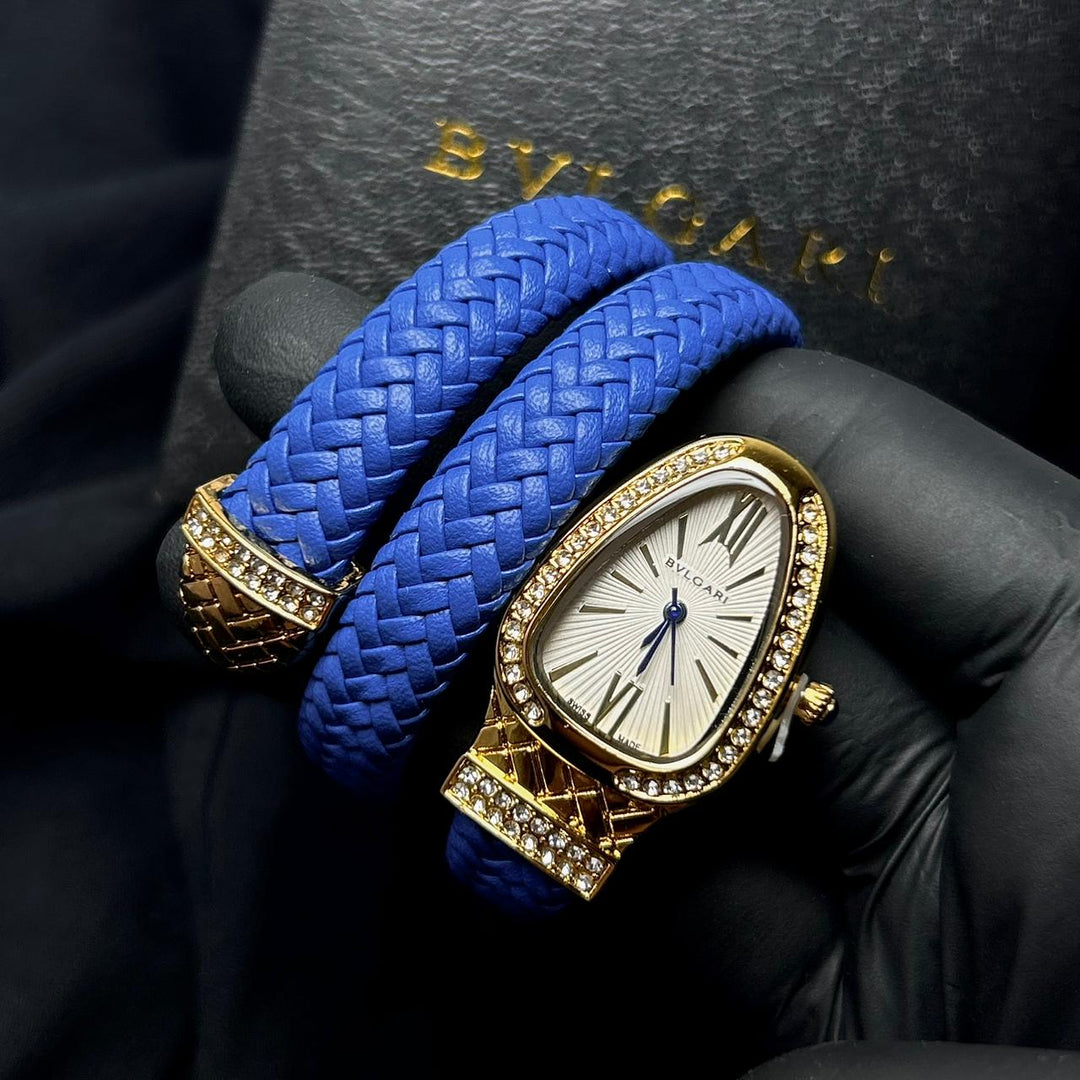 Bvlgari Serpenti Leather Wrap – Blue - Giiz store