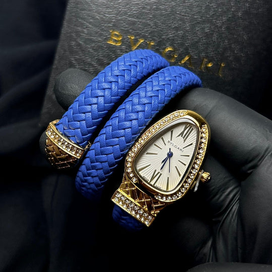 Bvlgari Serpenti Leather Wrap – Blue - Giiz store