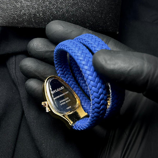 Bvlgari Serpenti Leather Wrap – Blue - Giiz store