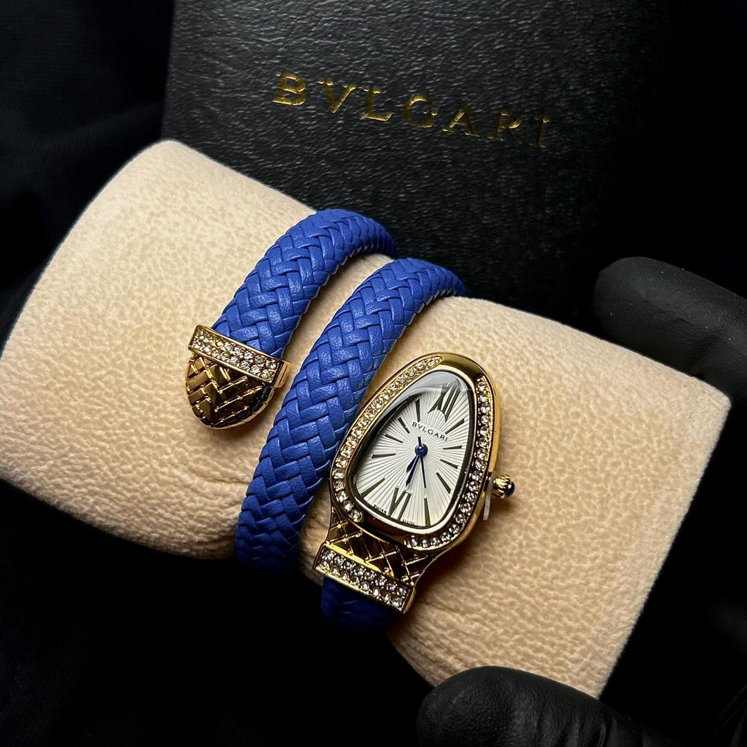 Bvlgari Serpenti Leather Wrap – Blue - Giiz store