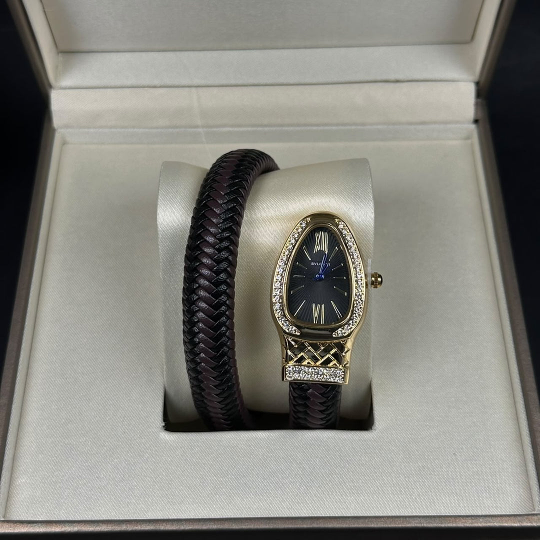 Bvlgari Serpenti Leather Wrap – Brown - Giiz store