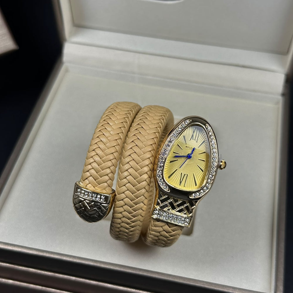 Bvlgari Serpenti Leather Wrap – Full Gold - Giiz store