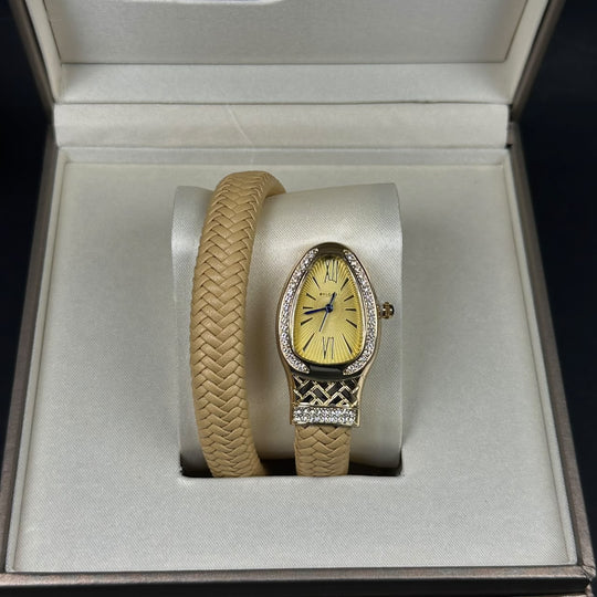 Bvlgari Serpenti Leather Wrap – Full Gold - Giiz store