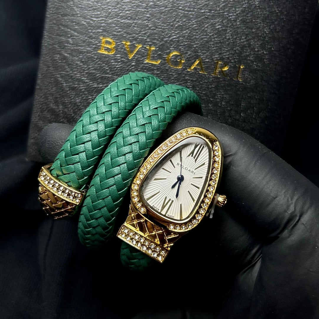 Bvlgari Serpenti Leather Wrap – Green - Giiz store