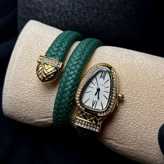 Bvlgari Serpenti Leather Wrap – Green - Giiz store