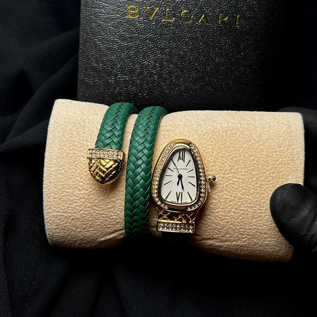 Bvlgari Serpenti Leather Wrap – Green - Giiz store