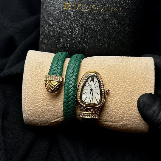 Bvlgari Serpenti Leather Wrap – Green - Giiz store