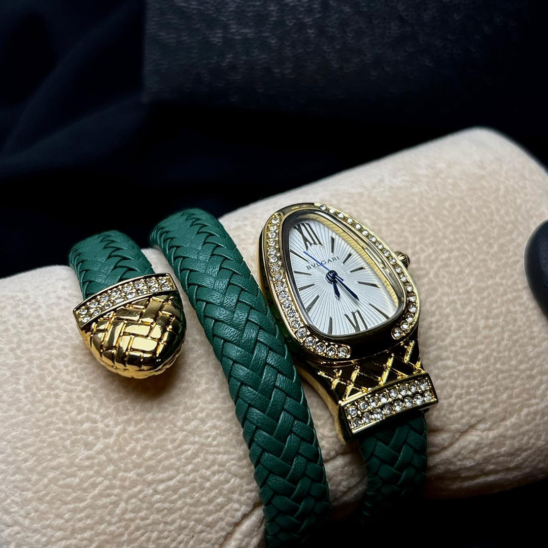 Bvlgari Serpenti Leather Wrap – Green - Giiz store