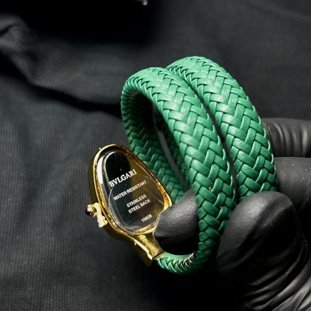 Bvlgari Serpenti Leather Wrap – Green - Giiz store