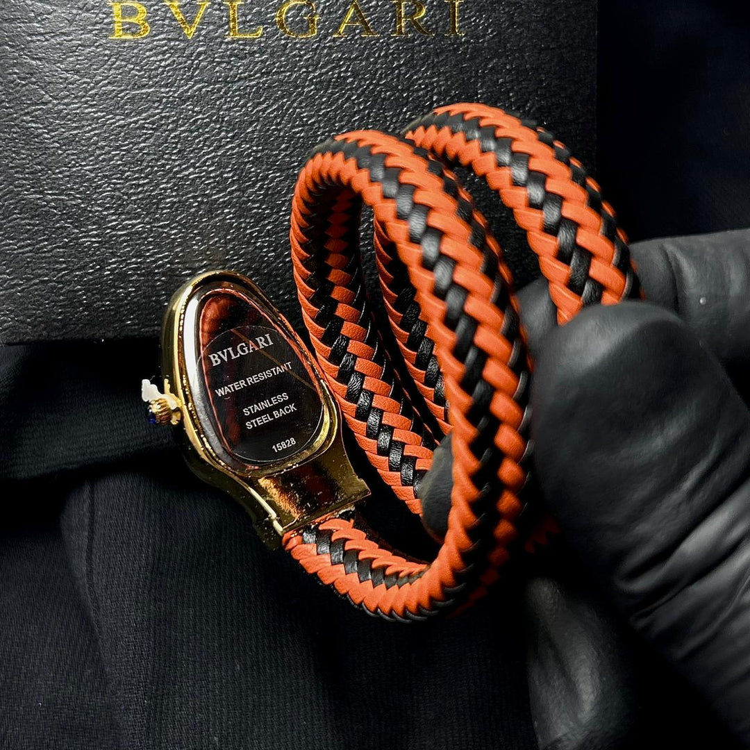 Bvlgari Serpenti Leather Wrap – Orange - Giiz store