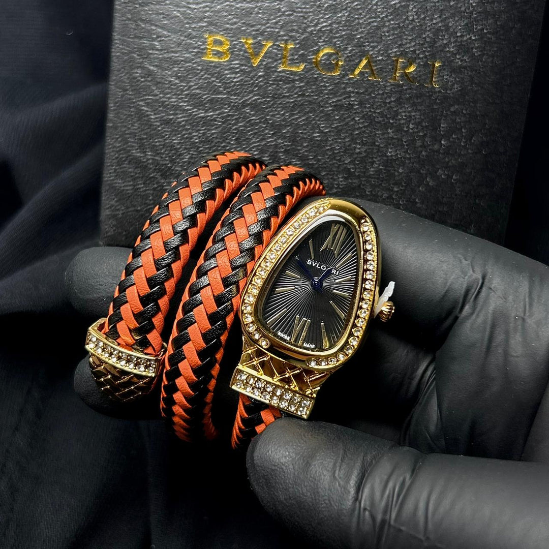 Bvlgari Serpenti Leather Wrap – Orange - Giiz store