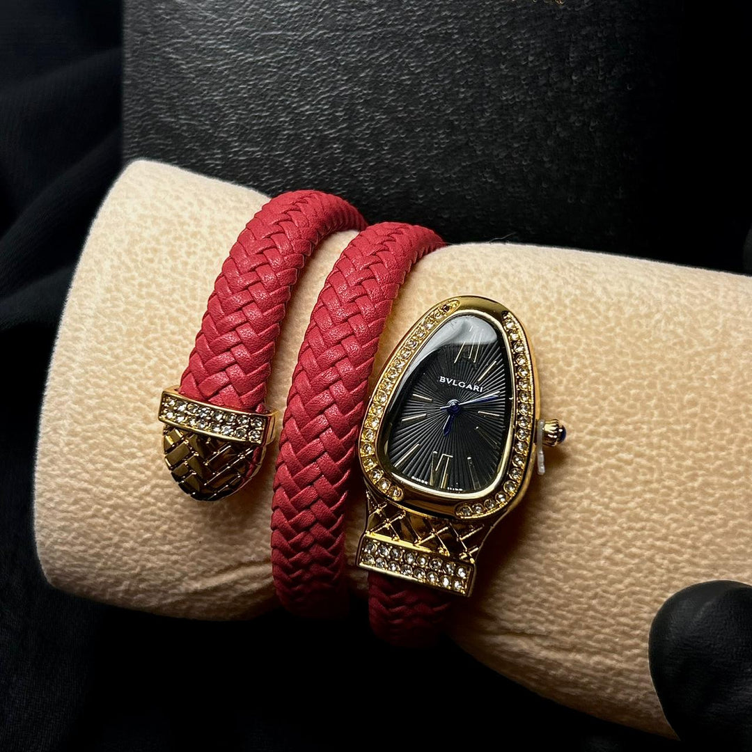 Bvlgari Serpenti Leather Wrap – Red - Giiz store