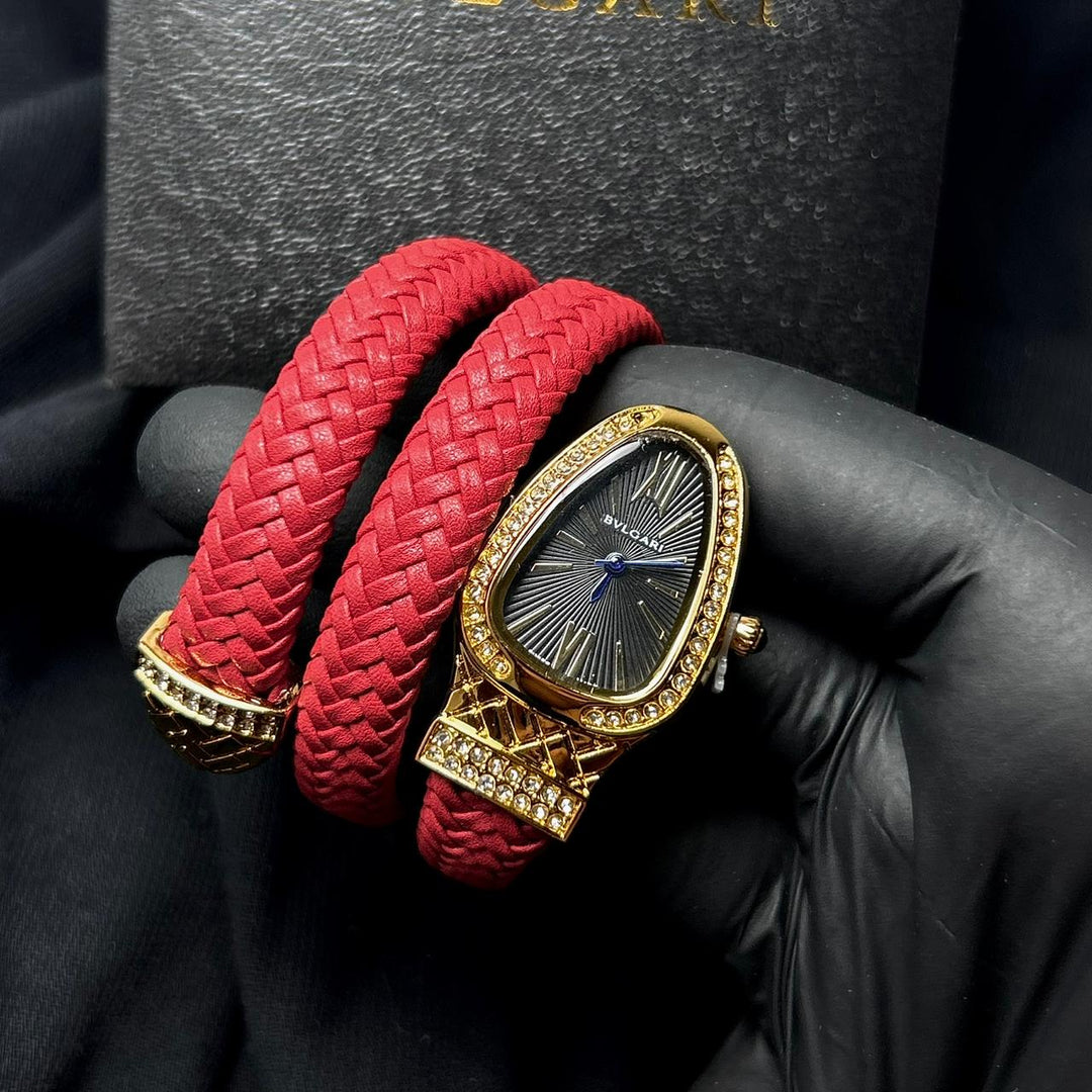 Bvlgari Serpenti Leather Wrap – Red - Giiz store