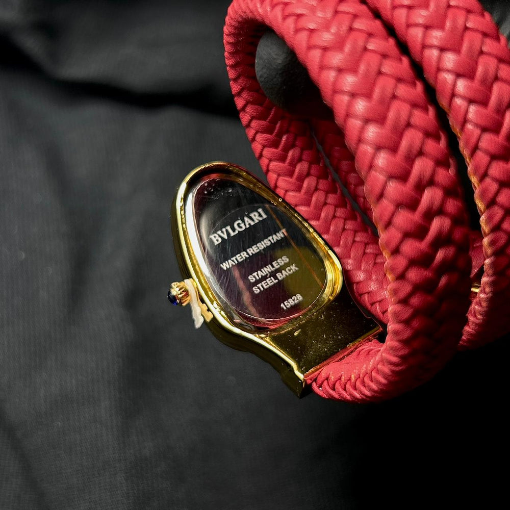 Bvlgari Serpenti Leather Wrap – Red - Giiz store