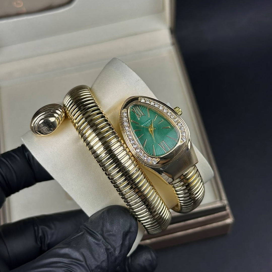 Bvlgari Serpenti Tubogas Large Metal - Golden Oily Green - Giiz store