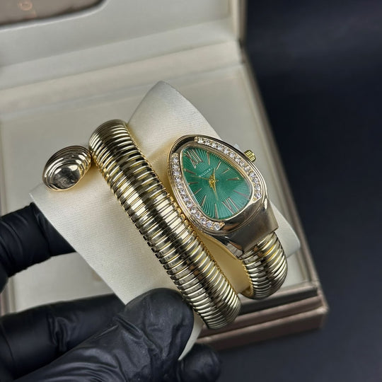 Bvlgari Serpenti Tubogas Large Metal - Golden Oily Green - Giiz store