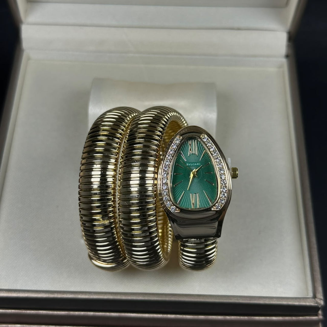 Bvlgari Serpenti Tubogas Large Metal - Golden Oily Green - Giiz store